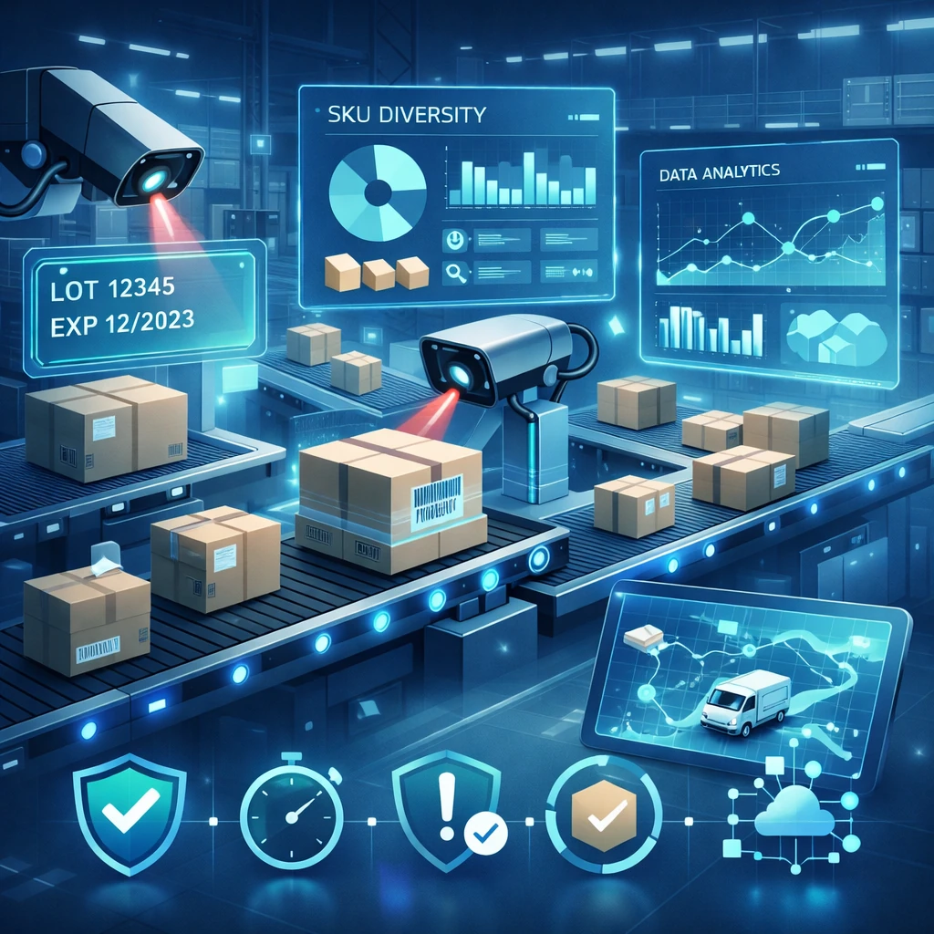 OCR صنعتی تشخیص متن از تصویر بارکدخوان صنعتی رهگیری محصول رهگیری در زنجیره تأمین خواندن تاریخ تولید و انقضا استخراج شماره سریال تشخیص کد بچ بینایی ماشین صنعتی اتوماسیون کنترل کیفیت